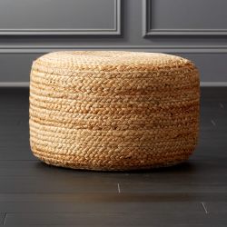 Alvaro Braided Natural Jute Pouf