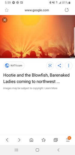 Two tickets to hootie and the blowfish