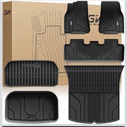 3W Tesla Y 2020-2023 Floor Mats 6 PCS, Black, New.