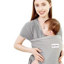 Baby Wrap Carrier,Hands Free Baby Carrier Sling,Lightweight,Breathable,Softness,Perfect for Newborn Infants and Babies Shower Gift,Grey