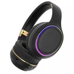 Wireless Bluetooth Headphones with RGB Lights, Foldable Over-Ear Hea...