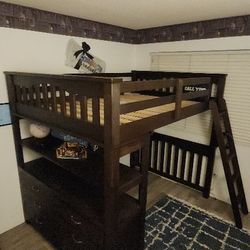 Kids Highlands Full Loft Bed With Desk