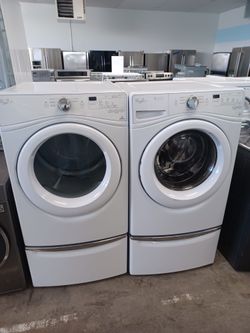 WHIRLPOOL DUET FRONT LOAD WASHER AND ELECTRIC DRYER SET