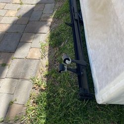 Queen Metal bed frame on wheels