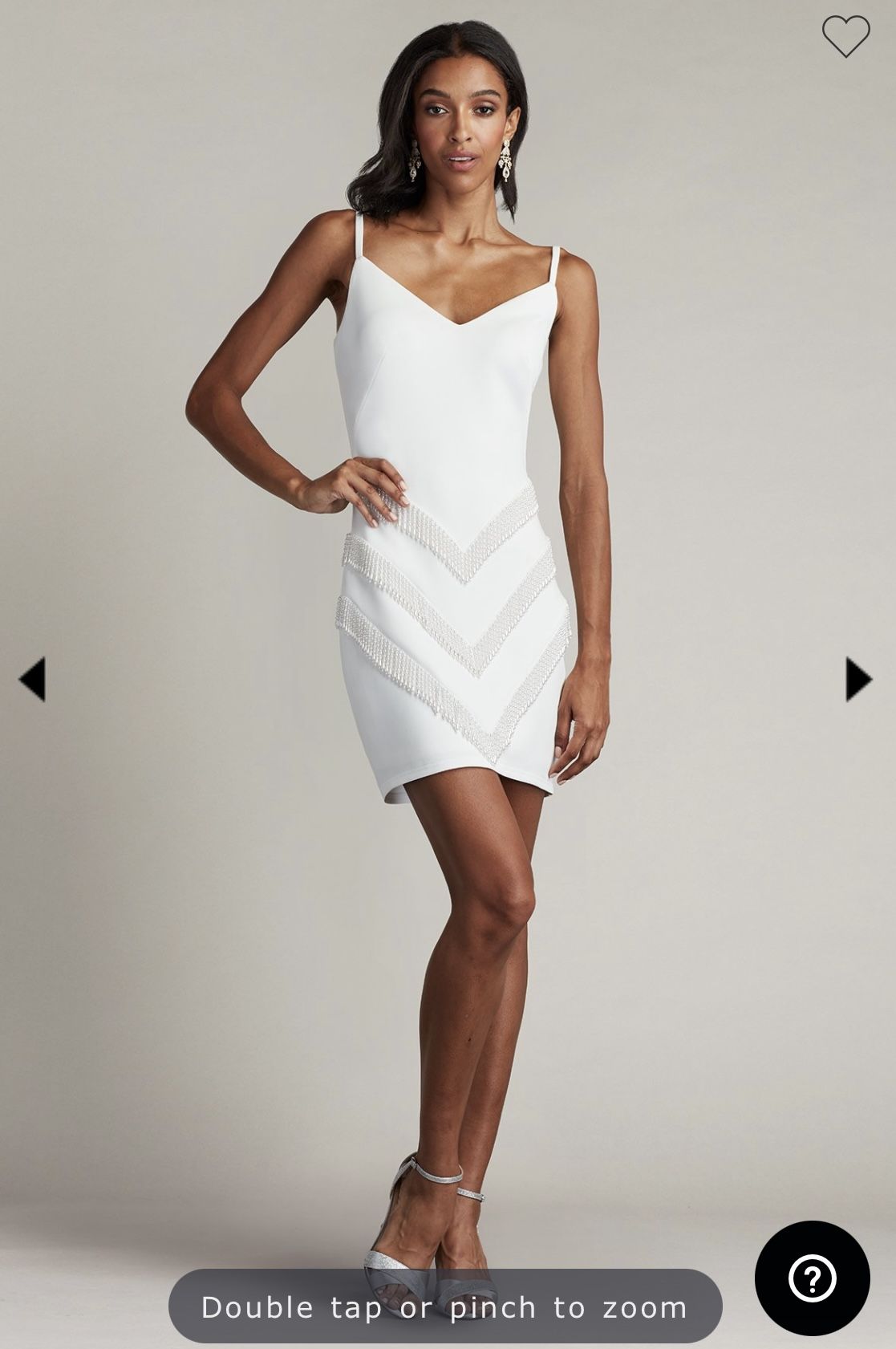 WHITE FRINGE MINI DRESS Tadashi Shoji