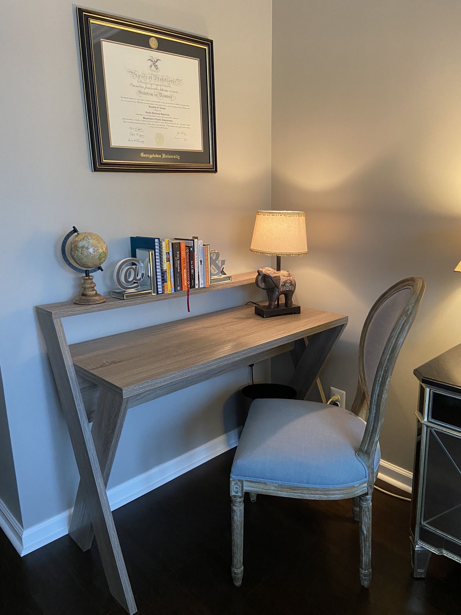 Grey/Brown Desk with Chair