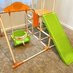 Foldable Indoor Play Gym Swing And Slide Age2-5