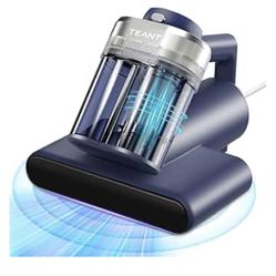 Teanant Mattress Vacuum Bed Vacuum Cleaner with 253.7nm UV-C Light, Hyper Helix Motor with 16kPa Strong Suction & 33000 RPM/Min Tapping, HEPA Filter, 