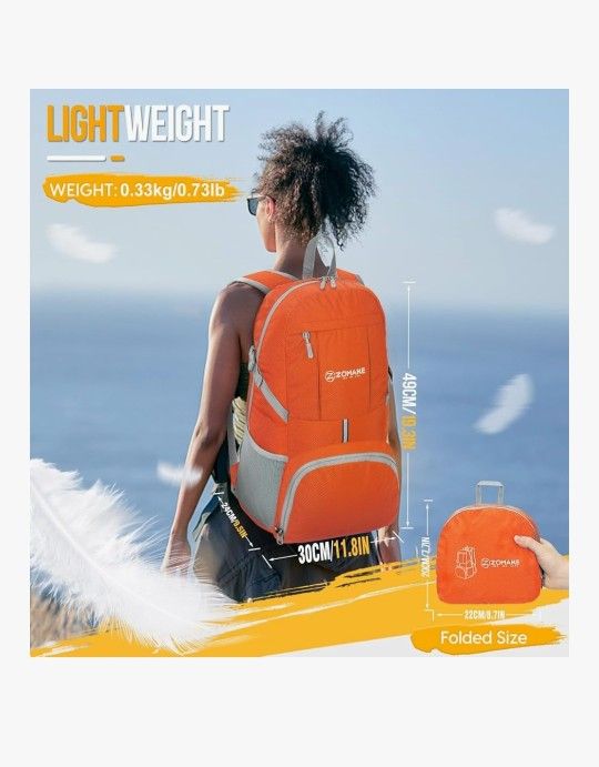 ZOOMAKE-- Lightweight Travel Backpack 35L, Orange ***