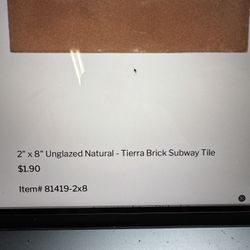 2x8 Rectangular  Terra Cotta Tiles 