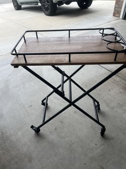 Sold wooden and iron Beverage Cart