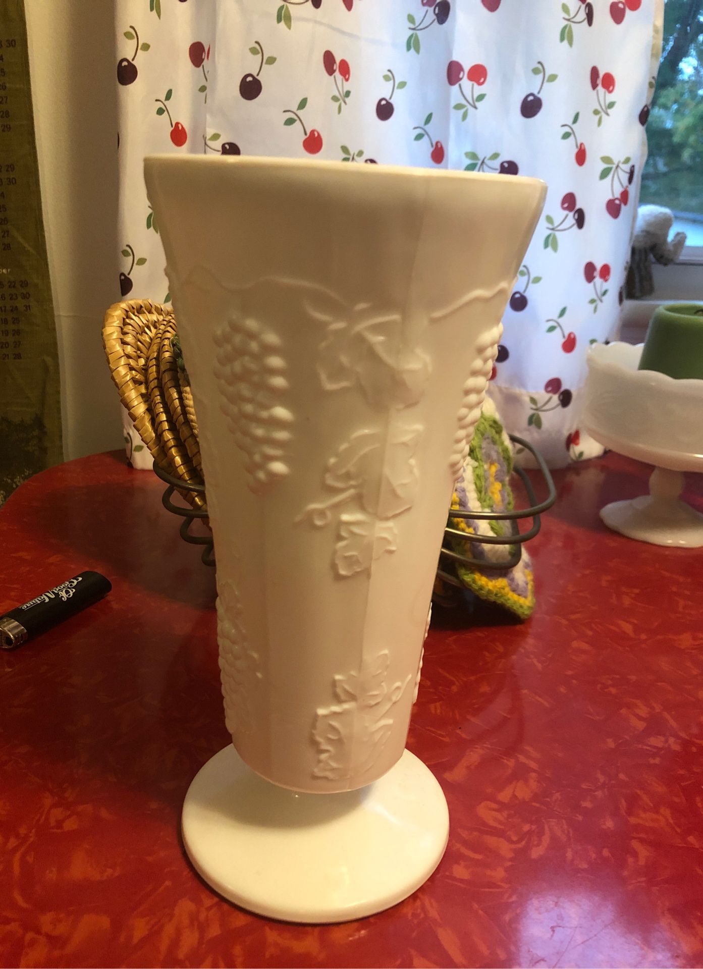 Milk glass vase