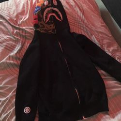 all black bape hoodie size large but fits like an M