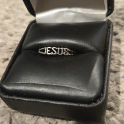 Sterling Silver Jesus Ring Size 5