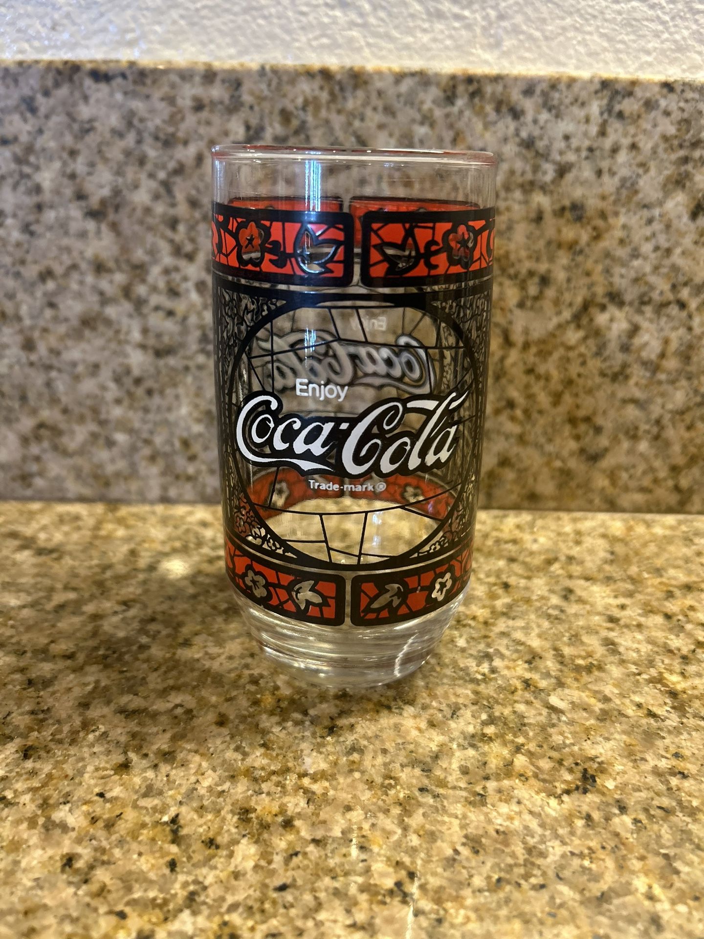 Vintage Coca-Cola Tiffany Style Drinking Glass