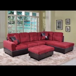 New Sectional + Ottoman Set