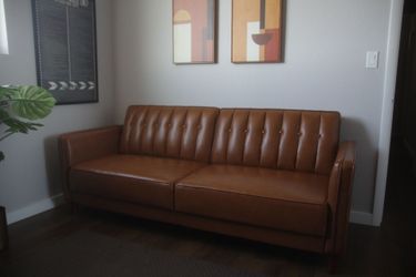 Faux Leather Sofa Bed (Full Size) Great Condition