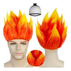 Flame Shape Hair Wigs Cosplay Costume Party Wig