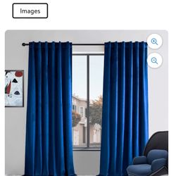 52x90 Luxurious Dark Blue Velvet Blackout Curtains (4 Panels)www