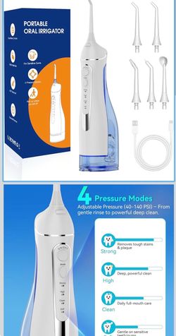 Portable IPX7 Rechargeable Water Flosser for Teeth Pick