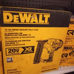 DEWALT 20V MAX LITHIUM-ION XR BRUSHLESS 18GA BRAD NAILER (TOOL ONLY)