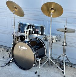 Black PDP Drum Set with Cymbals and Hardware