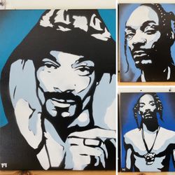 Snoop Dogg 11”x14” On Canvas. Set Of 3
