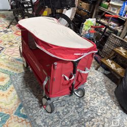3-in-1 EZ Fold Wagon with Canopy  Red Folding Wagon with Canopy  