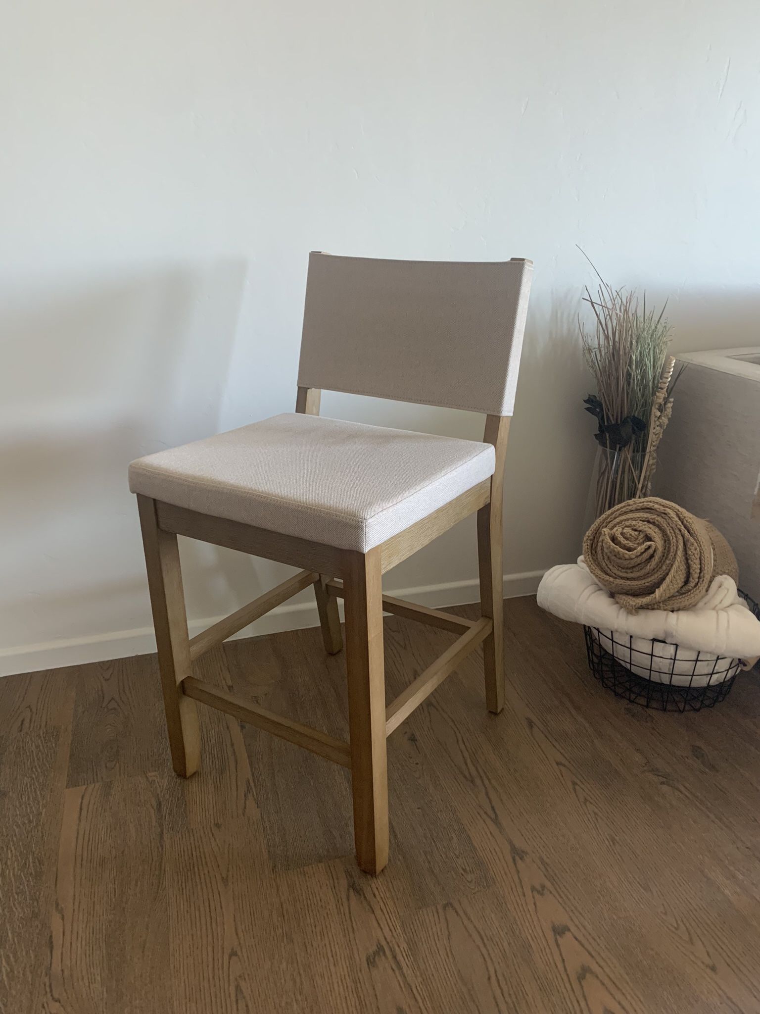 Nathan James Wood Upholstered Bar Stools