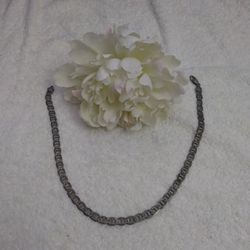 Stamped 925 Sterling Silver Italian Flat Mariner Link 18" Chain Necklace