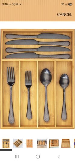 Totally Bamboo Flatware and Utensil Drawer Organizer