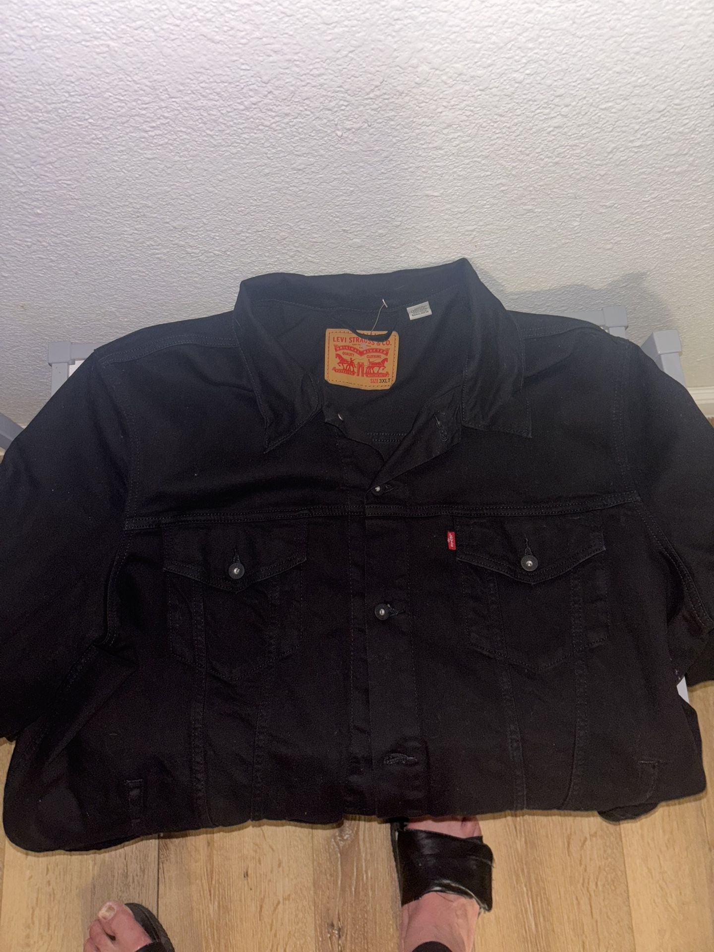 LEVIS BLACK DENIM JACKET 3xlt