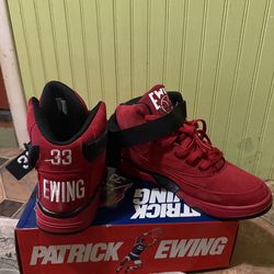 Patrick Ewing 33 Red Suede High-Top Sneakers – Men’s Size 11 – Classic Retro Style