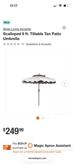Patio umbrella, 9ft scalloped