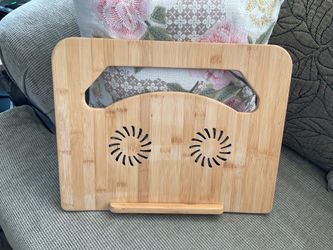 Bamboo Laptop Cooling Stand with Dual USB Fans – Natural Wood Finish