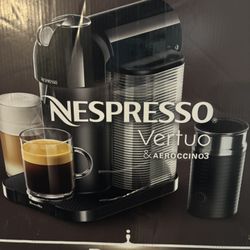 Nespresso Vertuo Matte Black & Aeroccino3 Milk Frother