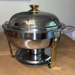 Silver Round Chafing Food Warming Dish