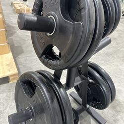 Rubber Grip Weight Set (240lb) & Weight Tree ~ Brand New 💪