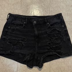 black ripped denim shorts 