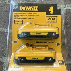 Dewalt 4ah Battery 2-pack New Sealed Purchased 4/18