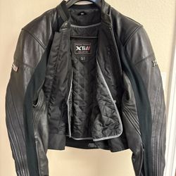 Frank Thomas Leather Mens Motorcycle Jacket Medium Size
