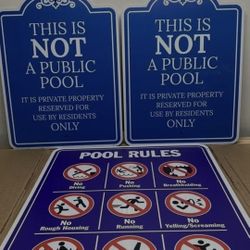 3 Pool Signs Lot
