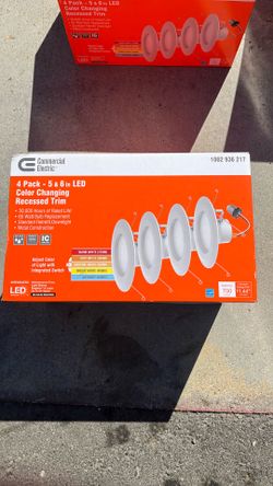 Commercial Electric White 5”-6” Color Changing Recessed Trim