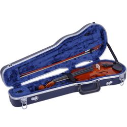 Crossrock 1/4 Violin Case-Backpack Style in Blue (CRA800SVQBL)
