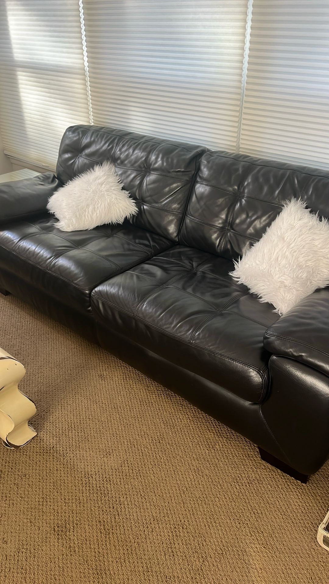 Black Leather Couch And Love Seat