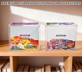 2 Brand New Booster Box Acrylic Casee  Thick acrylic case with Magnetic Lid