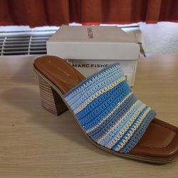 Marc Fisher Crochet Block Sandal Size 10
