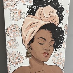 Wrapped Canvas Art “Flower Blush Girl”
