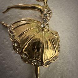 Trifari Vintage Ballerina Dancer Brooch 1990s Fashion Jewelry