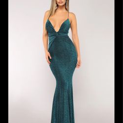 Fashionnova Metallic Maxi Dress Size Xs